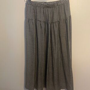 Vintage 70's Mr.Mort Gingham Shirred Midi Skirt SIze M